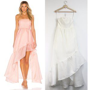 X by NBD Carmelita Strapless Ruffle Hem Maxi Gown